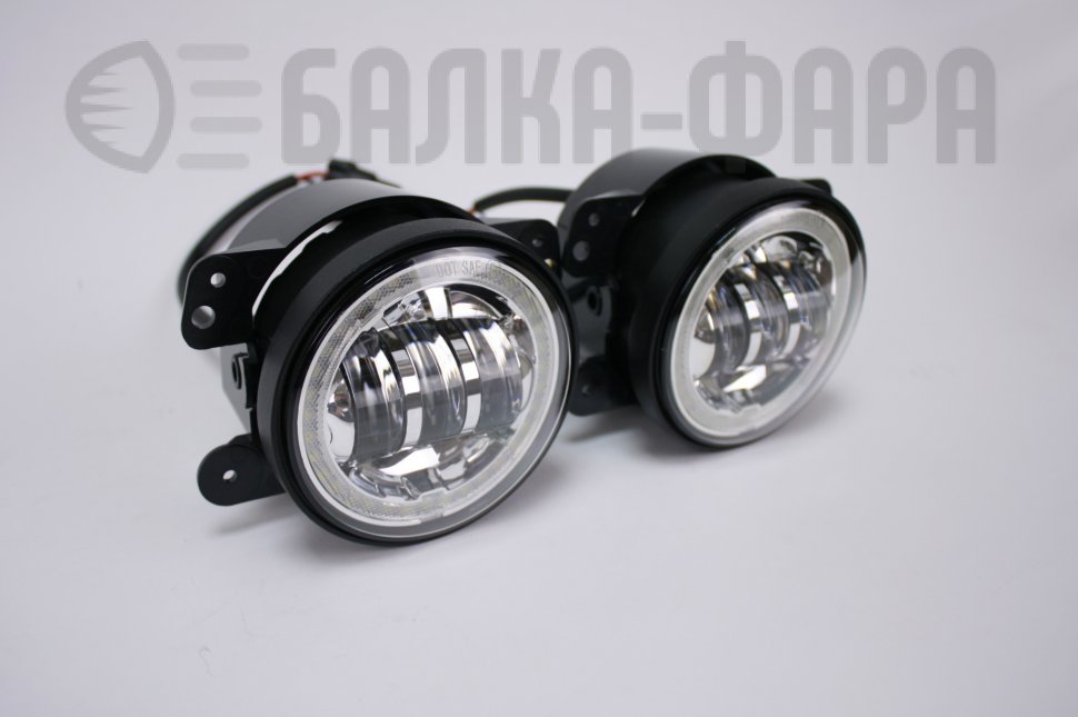 Комплект противотуманных фар, 36 Ватт, с ангельскими глазками, хром